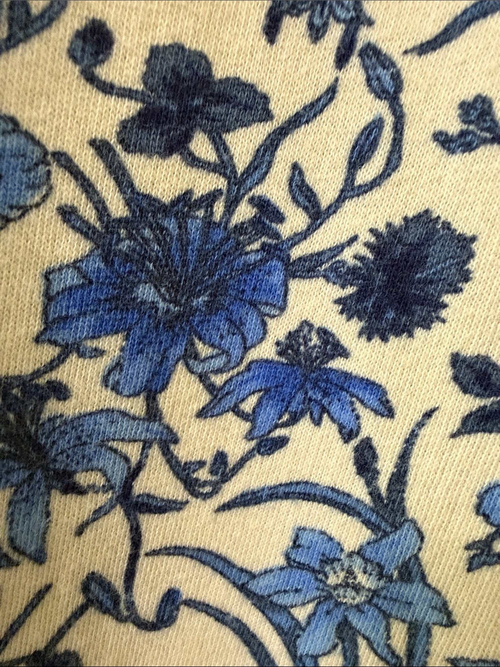 Talbots Cream Long-Sleeve Tee with Blue Floral Print - Picture 5 of 7